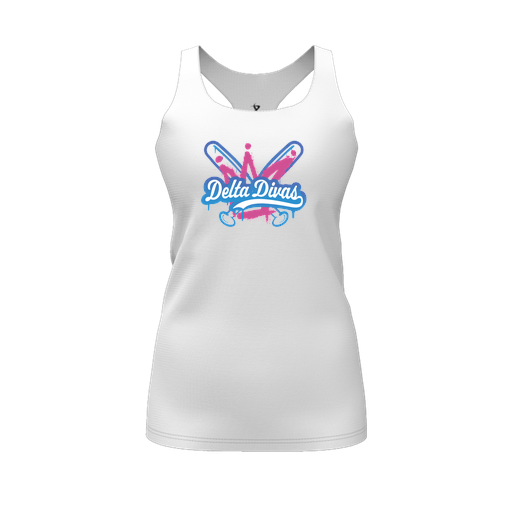 [FT0TRBWH-FYS-LOGO1] Decker Racerback Tank Top (Female Youth S, White, Logo 1)