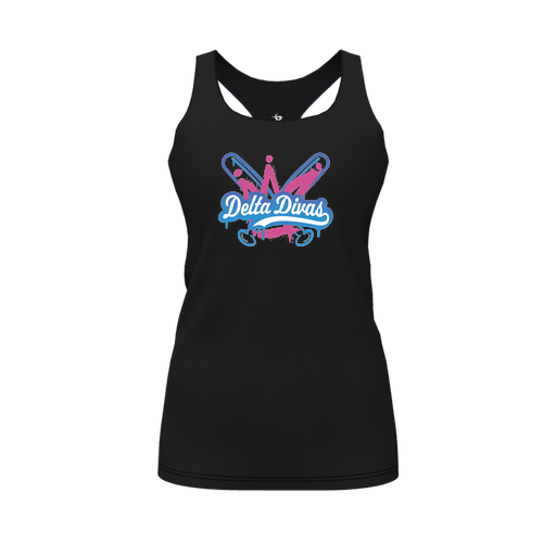 [FT0TRBBK-FYS-LOGO1] Decker Racerback Tank Top (Female Youth S, Black, Logo 1)