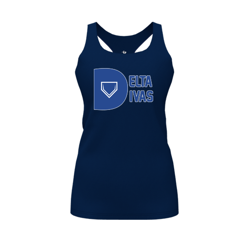 [FT0TRBNV-FYS-LOGO2] Decker Racerback Tank Top (Female Youth S, Navy, Logo 2)