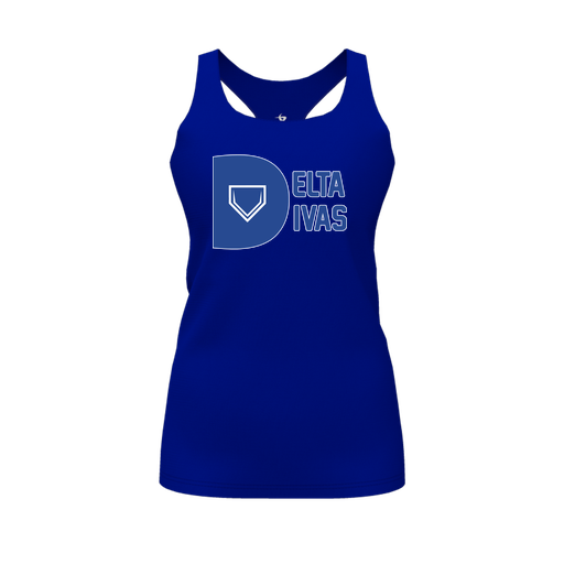 [FT0TRBRY-FYS-LOGO2] Decker Racerback Tank Top (Female Youth S, Royal, Logo 2)