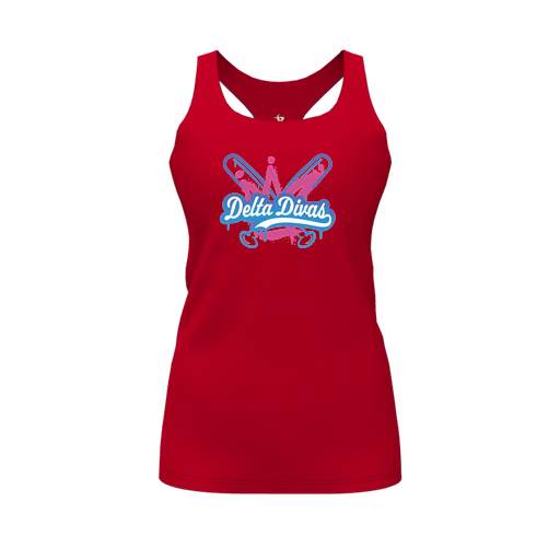 [FT0TRBRD-FYS-LOGO1] Decker Racerback Tank Top (Female Youth S, Red, Logo 1)