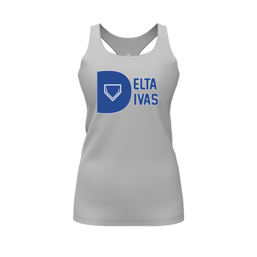 [FT0TRBGY-FYS-LOGO2] Decker Racerback Tank Top (Female Youth S, Gray, Logo 2)