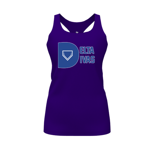 [CUS-DFW-RCBK-PER-PUR-FYS-LOGO2] Racerback Tank Top (Female Youth S, Purple, Logo 2)