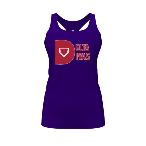 [CUS-DFW-RCBK-PER-PUR-FYS-LOGO3] Racerback Tank Top (Female Youth S, Purple, Logo 3)