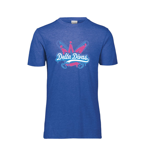 [FTSCUBRY-YS-LOGO1] Decker Youth Tri-Blend T-Shirt - Short Sleeve (Youth S, Royal, Logo 1)