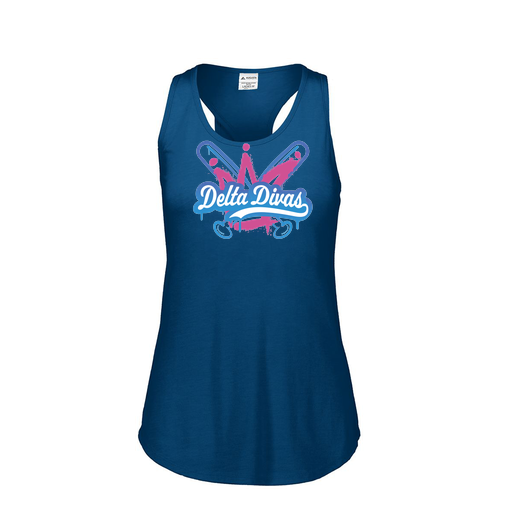 [3078.U22.S-LOGO1] Ladies Tri Blend Tank Top (Female Adult S, Navy, Logo 1)