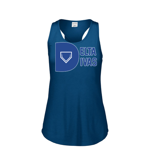 [3078.U22.S-LOGO2] Ladies Tri Blend Tank Top (Female Adult S, Navy, Logo 2)