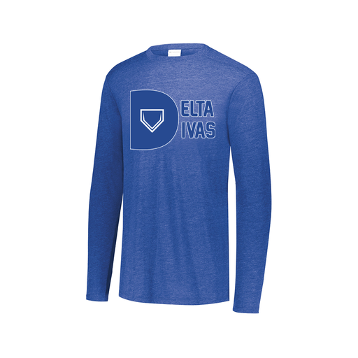 [FTLCUBRY-AXS-LOGO2] Decker Men's Tri-Blend T-Shirt - Long Sleeve (Adult XS, Royal, Logo 2)