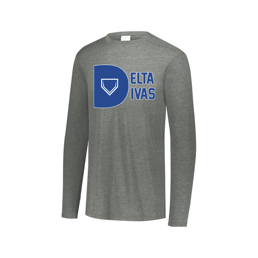 [FTLCUBGY-AXS-LOGO2] Decker Men's Tri-Blend T-Shirt - Long Sleeve (Adult XS, Gray, Logo 2)