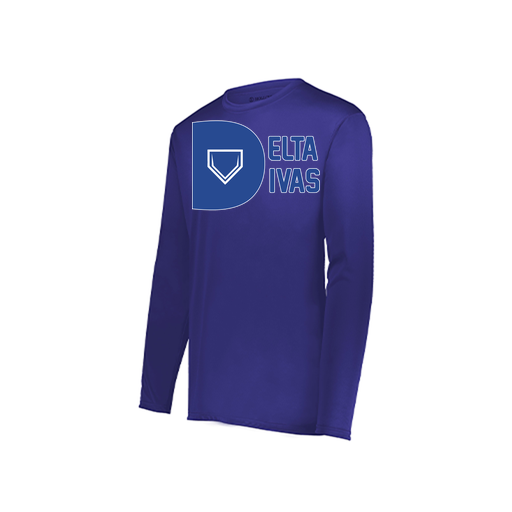 [222823.747.S-LOGO2] Youth LS Smooth Sport Shirt (Youth S, Purple, Logo 2)