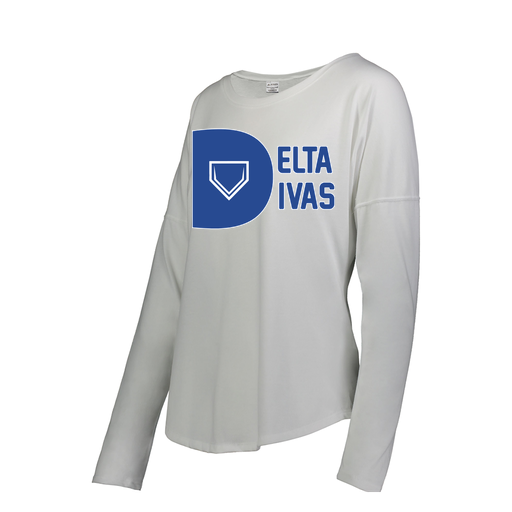 [FTLCUBWH-FAS-LOGO2] Decker Women's Tri-Blend T-Shirt - Long Sleeve (Female Adult S, White, Logo 2)