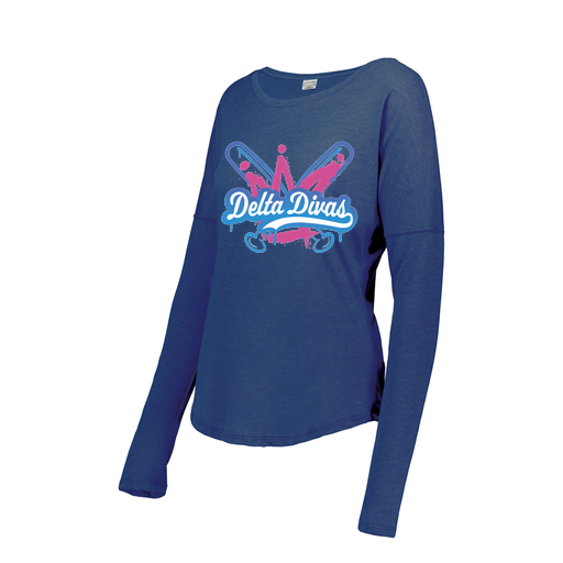 [3077.U55.S-LOGO1] Ladies LS Ultra-blend T-Shirt (Female Adult S, Royal, Logo 1)