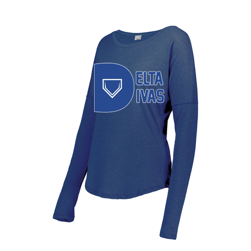 [FTLCUBRY-FAS-LOGO2] Decker Women's Tri-Blend T-Shirt - Long Sleeve (Female Adult S, Royal, Logo 2)