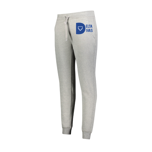 [229748.017.XS-LOGO2] Ladies 60/40 Fleece Jogger (Female Adult XS, Silver, Logo 2)